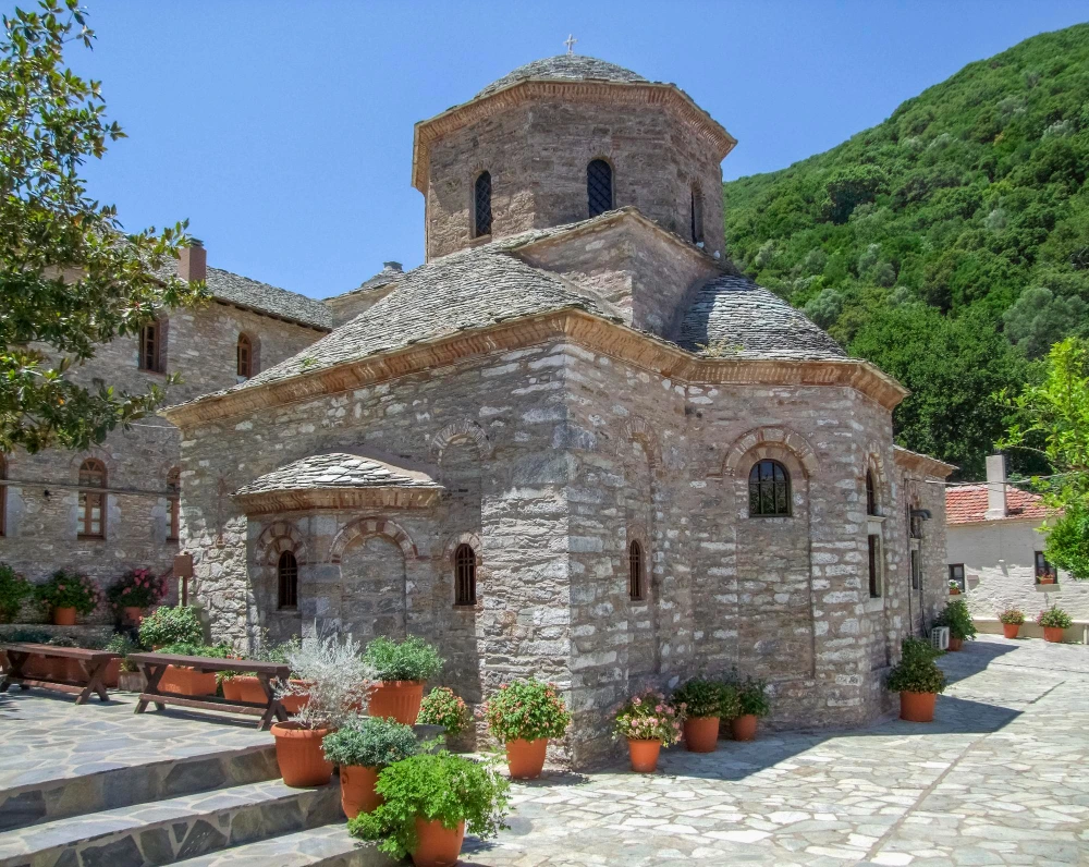 Evangelistria Monastery at skiathos mountain