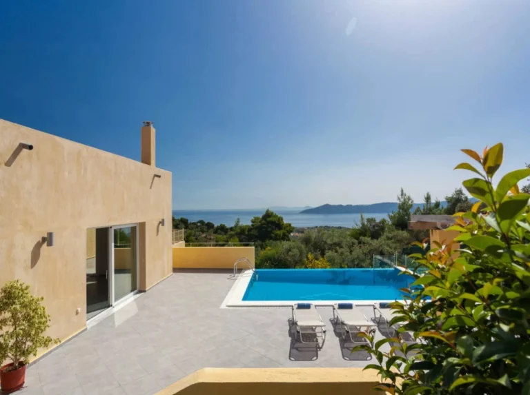 Aegean Breeze Skiathos Villa Outdoors view with pool