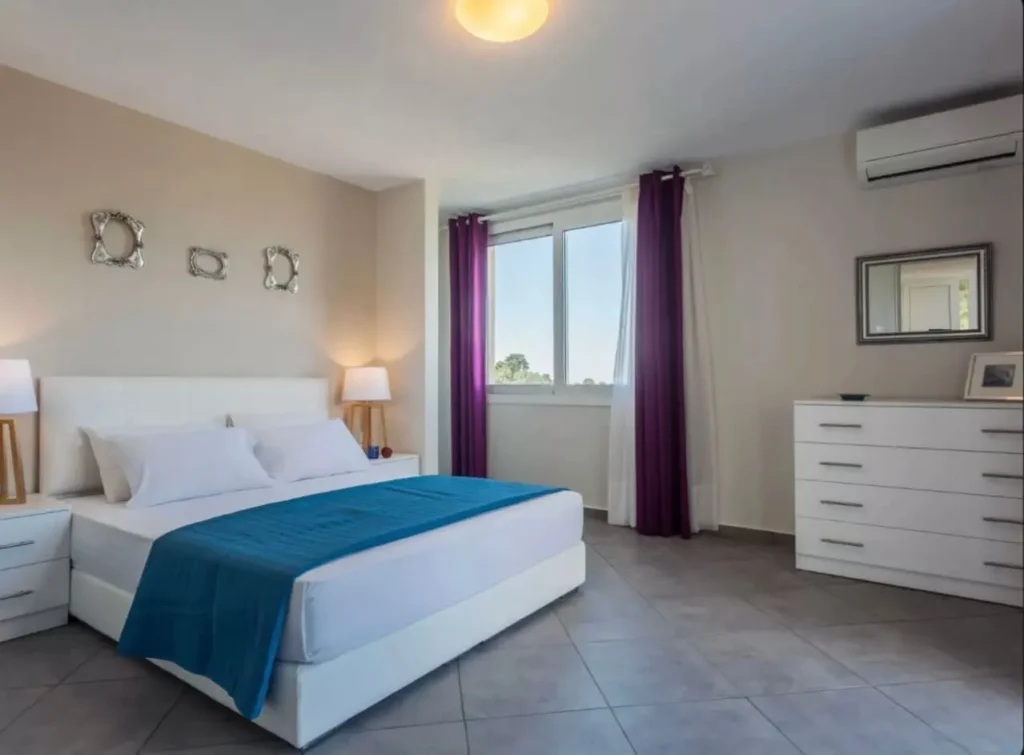aegean breeze skiathos villa bedroom one overview