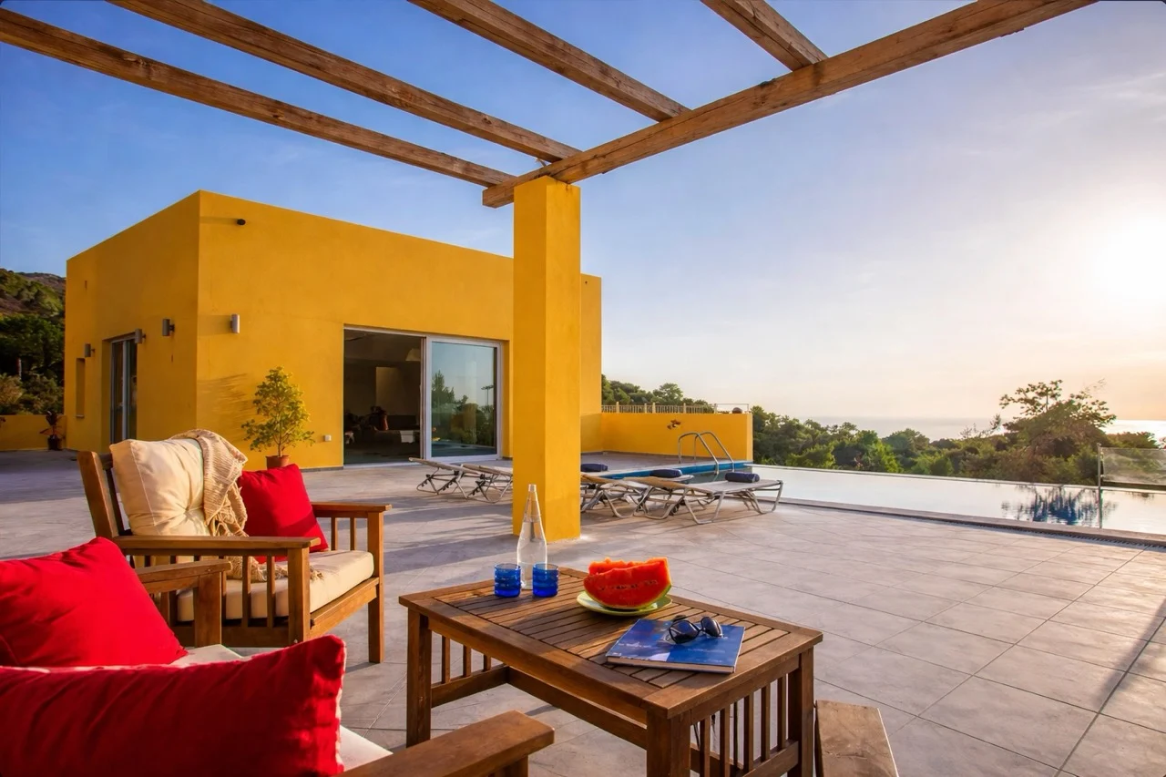 Aegean Breeze Skiathos Villa outdoor area sitting view